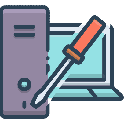 pc and laptop repair pc laptop repair service maintenance logo symbol shape vector sign logotype icon illustration Silhouette