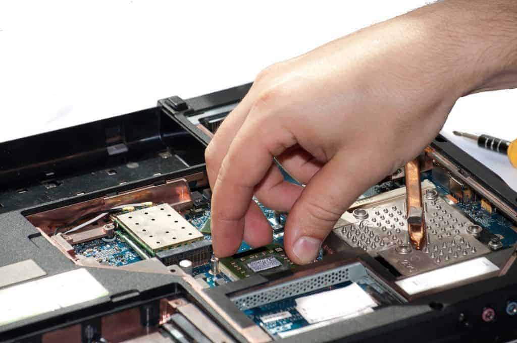 Laptop being upgraded with new parts